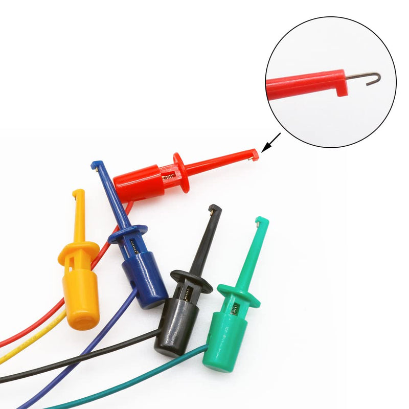 [Australia - AusPower] - 10PCS Test Hook Clips IC Clip Test Leads Logic Analyzer 30cm Jumper Wires Breadboard Testing Male and Female Copper Wire Flexible for Electronic Work Electrical Testing 