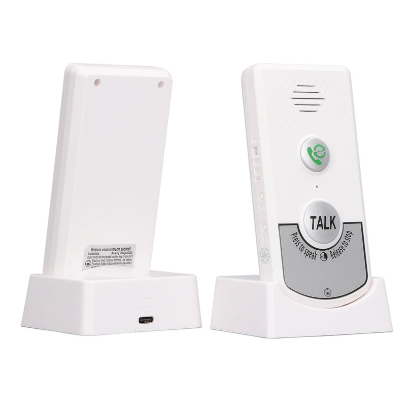 [Australia - AusPower] - Home Voice Intercom, Smart Two Way Talk Doorbell, Protecting Pregnant Women And Babies, 48 Hours Endurance, Home Smart for Elderly Caregivers and Disabled People (White) White 