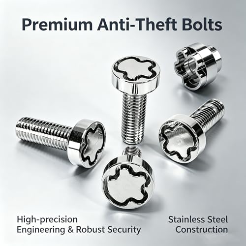 VOSANTU M6 stainless steel hidden security screws, 30mm anti-theft locking hardware kit with key