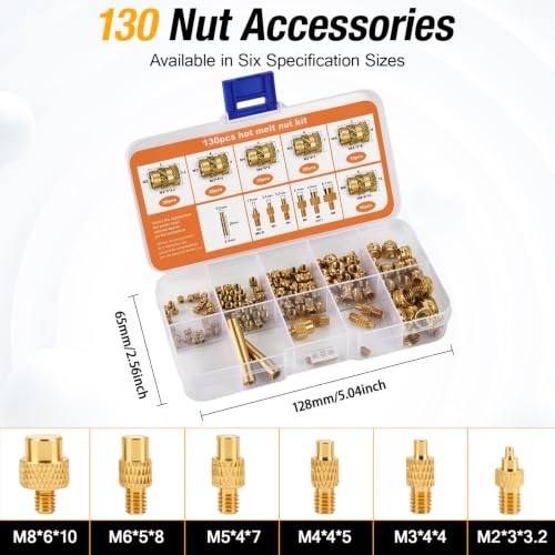 Farady heat set insert tip set with threaded inserts for 3D printer DIY plastic projects