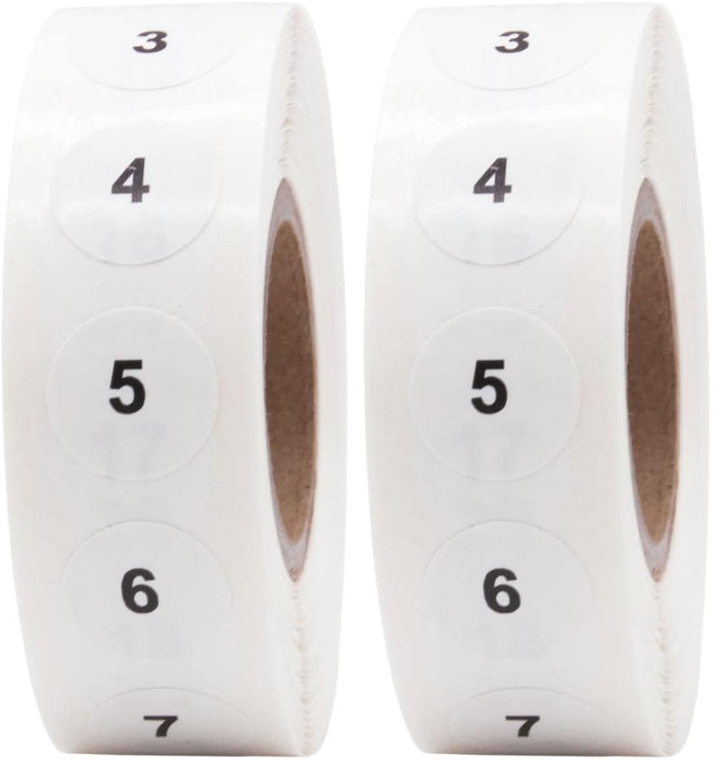 Consecutive Number Stickers 1-1,000 0.50 Inch 1,000 Total Labels (Pack of 2) small (Pack of 2)