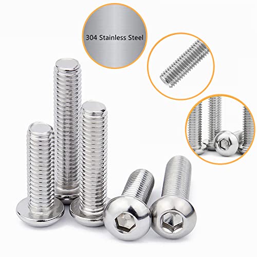 Elantek metric M2, M2.5 and M3 304 stainless steel button head hex socket screws and nuts assortment kit