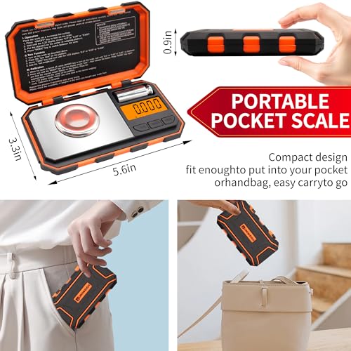 UNIWEIGH Milligram Scale 50g/ 0.001g,Portable Mg Scale with LCD Backlit