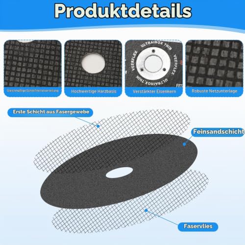 Cutting Discs, Cutting Disc, 76 mm, Sanding Discs for Angle Grinder, Cutting Disc, Cutting Disc, Flex Discs for Cutting Metal, Wood, Stone, Plastic, Ceramic, for 10 mm Bore