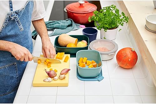 Mepal – Multi Bowl Cirqula Rectangular – Food Storage Container with Lid - Suitable as Airtight Storage Box for the Fridge & Freezer, Microwave Container & Servable Dish – 3000 ml – Nordic Sage 3000 ml / 101 oz