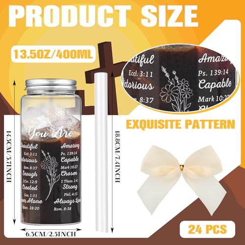 Skylety 24 Pack Christian Gifts Cups Bulk for Church Women 13.5 oz 1 You Are