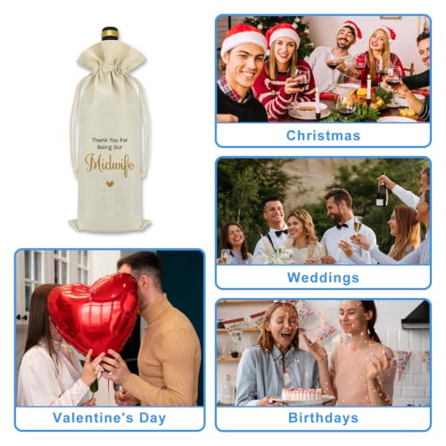Mikela Thank You Wine Bag for Midwife Appreciation Gifts for Midwife Doula