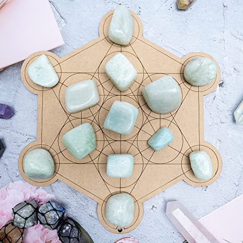 ZAICUS 1lb Amazonite Tumbled Stones | Polished Crystals Healing | Natural Stones | Feng Shui | Chakra Balancing | Good Luck | Reiki Gift | Home Decor | Size 20-25 mm Amazonite Tumble 1 Lb