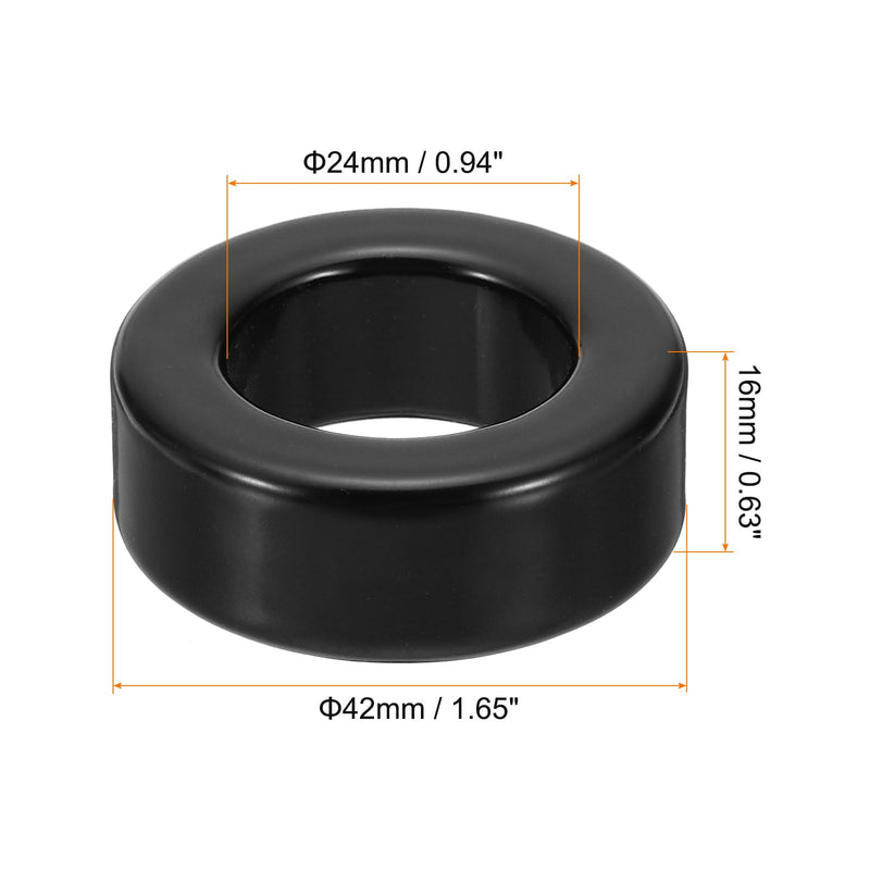 [Australia - AusPower] - QUARKZMAN Toroid Core 24 x 42 x 16 mm Iron Ferrite Chokes Ring Power Toroidal Transformer Stabilisation Signal Transmission Resistance Electromagnetic Interference Black Pack of 5 24x42x16mm 
