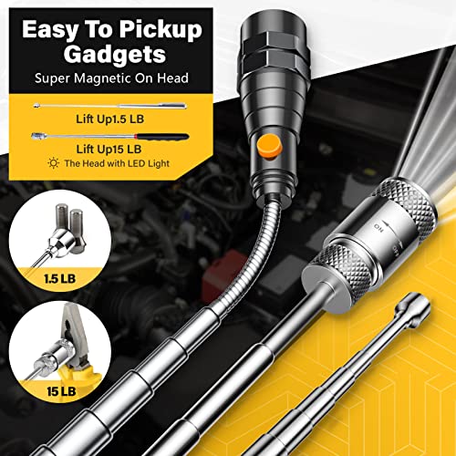 Dream Master magnetic pickup tool set with inspection mirror and magnetic sweepers