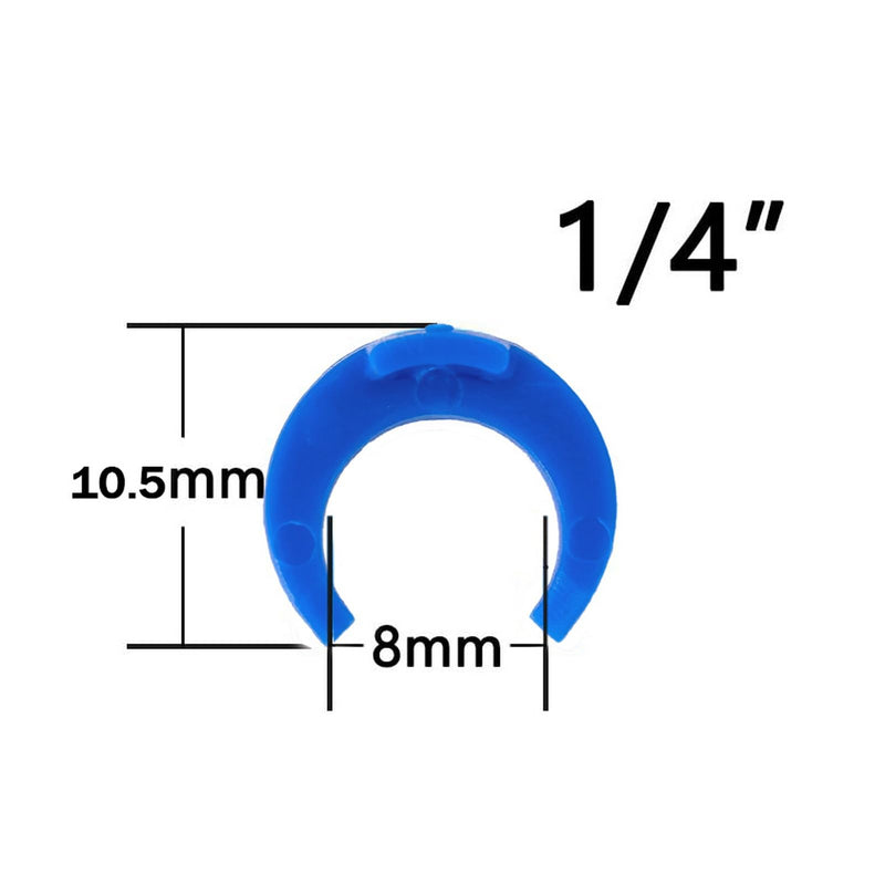 [Australia - AusPower] - JIUWU 1/4 inch Locking Clips 50 PCS Reverse Osmosis Clip ro water line clips blue clip for locking quick connect fittings for RO Reverse Osmosis Water Filter Fittings 1/4Inch 
