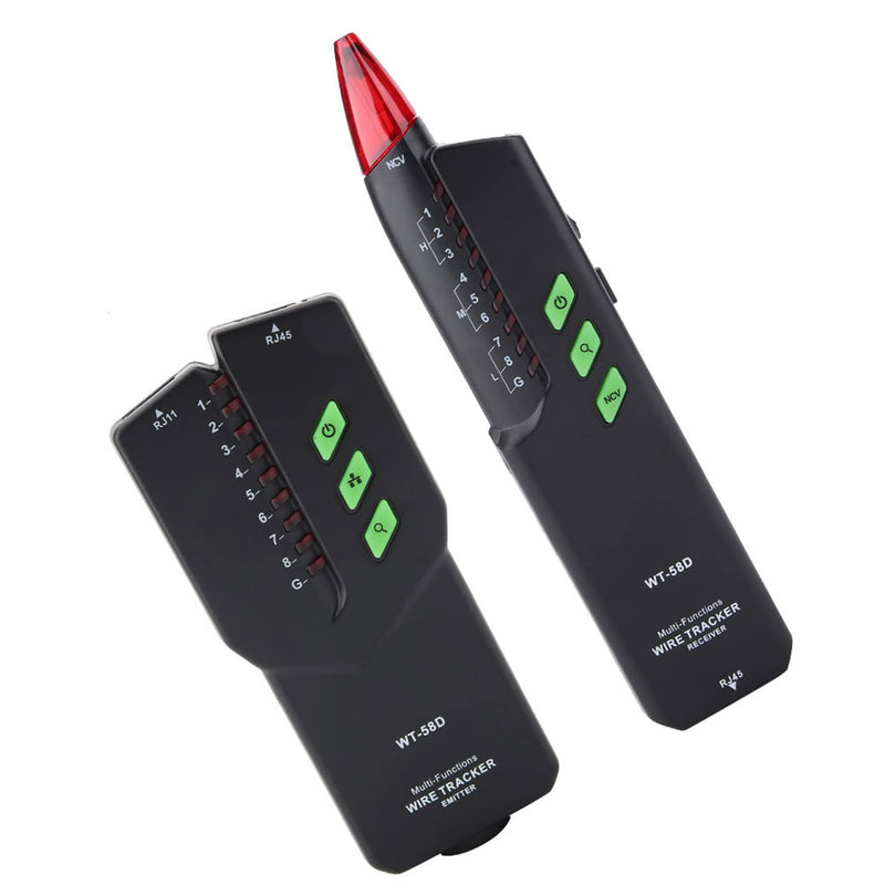 [Australia - AusPower] - Wire Tracker, WT-58D Network Cable Tester, Portable Multifunction Breakpoint Tester RJ11 RJ45 Telephone Cable, Network and Cable Tester 