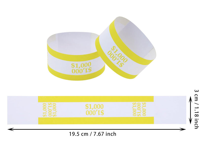 ONLYKXY 50pcs Self Sealing Cash Currency Straps Money Paper Bands Bill Wrappers Tape for Bank Supermarket Currency Organize Cash Dollar Wraps Organizer ($1000) $1000