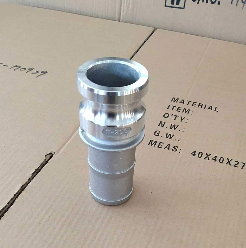 [Australia - AusPower] - 2 pcs Aluminum 2 inch camlock Fittings Type E Cam & Groove Hose Fittings, 2 inch cam Lock Fittings Male Adapter x 2" Hose Shank cam Lock Fittings 2 inch camlock Coupling 