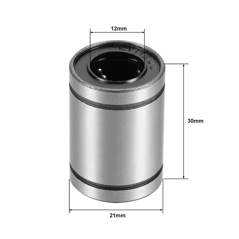 [Australia - AusPower] - uxcell LM12UU Linear Ball Bearings 12mm Bore 21mm OD 30mm Long for CNC Machine 3D Printer 4pcs 