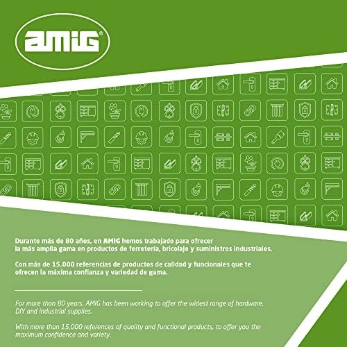 Amig - Deckenhaken für Lampen | 50 x 50 x 8 mm Haken Ø8 mm | Offener Mehrzweckhaken | Mit fester Befestigungsplatte | Verzinkter Stahl.