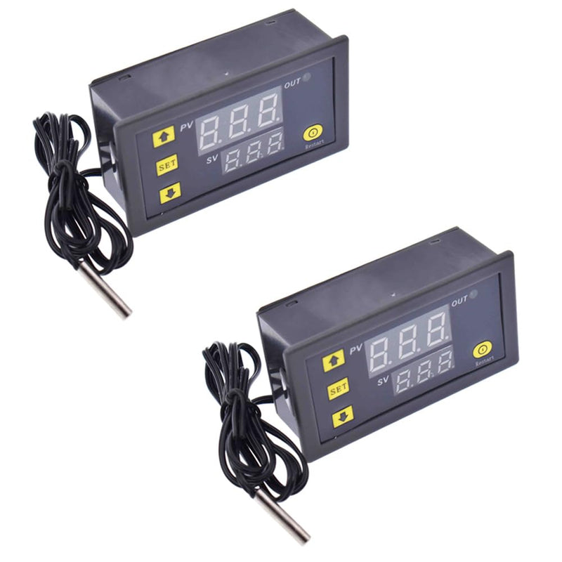[Australia - AusPower] - 5pcs W3230 220V 20A Digital Temperature Controller with NTC Temperature Probe LED Heating Cooling Instrument Regulator Control Range from -50℃ to 120℃ 