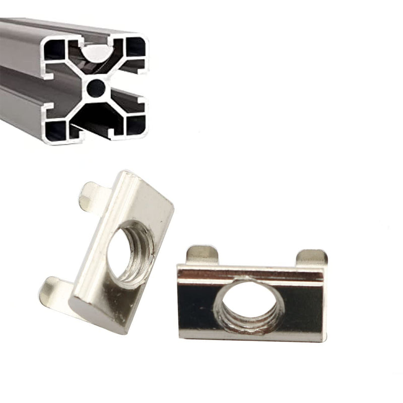 [Australia - AusPower] - 12-Pack Roll in Spring M4 T Nuts,3030/4040 Series Universal with Spring Sheet,Carbon Steel Nickel-Plated for for 8mm Slot Aluminum Profile 