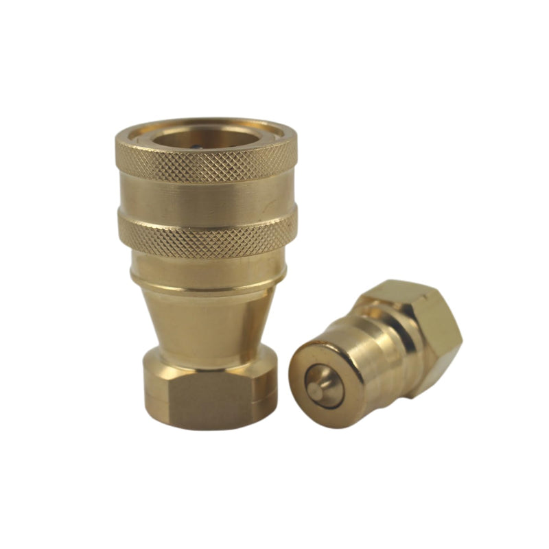 [Australia - AusPower] - LX-KZD 1/2 NPT ISO7241-B Brass Valve With FKM Seal Quick Disconnect Hydraulic Couples KZD-ISO7241-B-1/2 Coupler 