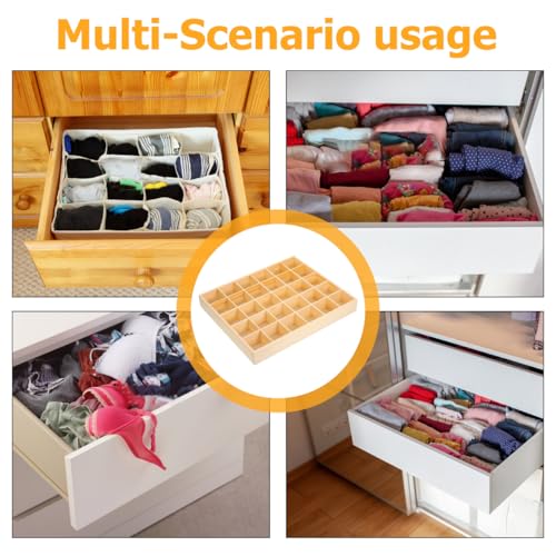Zerodeko Stackable Jewelry Organizer Tray with 30 Compartments Wooden Storage Box for Earrings Necklaces Bracelets and Keys Drawer Organizer for Home and Closet