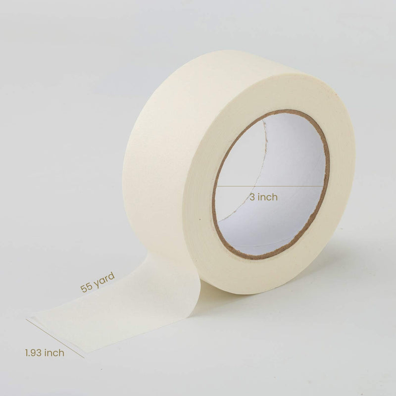 [Australia - AusPower] - Lichamp Wide Masking Tape 2 inches, 1pc General Purpose Beige Masking Tape White Masking Paper, 1.95 inches x 55 Yards 