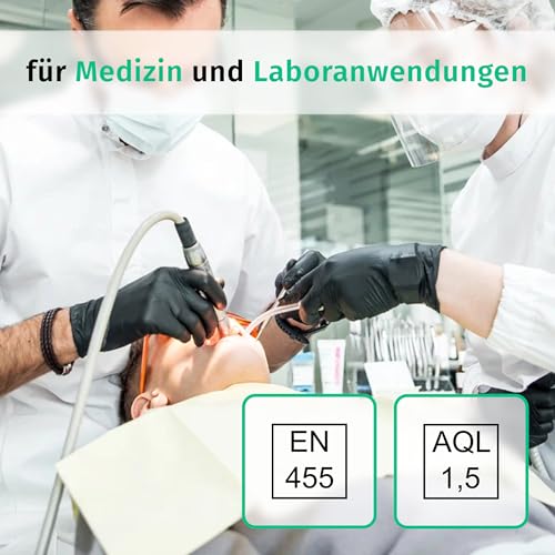 SF Medical Products Disposable Nitrile Examination Gloves, Powder-Free, Latex-Free, Non-Sterile - Box of 200 | Powder-free disposable gloves for tattoos, workshops, kitchens, cleaning, and household use; versatile for commercial and everyday use