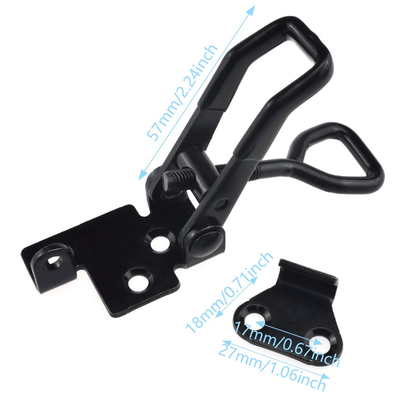 [Australia - AusPower] - 2 PCS Adjustable Metal Toggle Latch Clamps Heavy Duty Quick Release Hasp Latch with Lock Hole 100KG/ 220lbs Holding Capacity Catch Kit for Gate Cabinet Door Box Case, Black, Small 