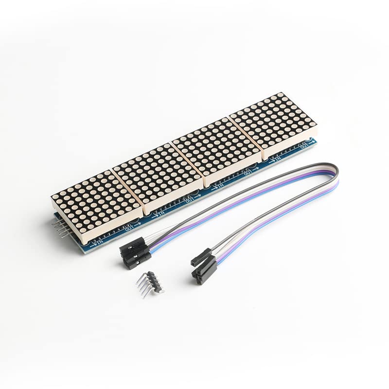 [Australia - AusPower] - 3Pcs MAX7219 Dot Matrix Module 4 in 1 Integrated Display Module 4 Dot Matrix Display Module SCM Control Drive Module Driver LED Module Electronic Components 5V 4*1 