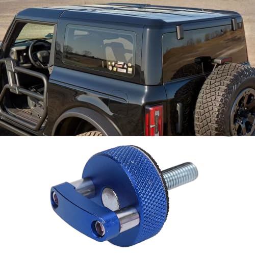 Fabater blue M8 thumb screws with integrated D rings for Bronco hardtop quick release, 8-piece set