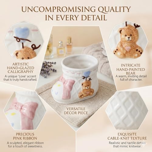 5.5 Inch Whimsical Room Decor - Cute Bear Jewelry Holder, Funky Trinket Dish, Unique Bedroom Aesthetic Organizer for Rings and Earrings