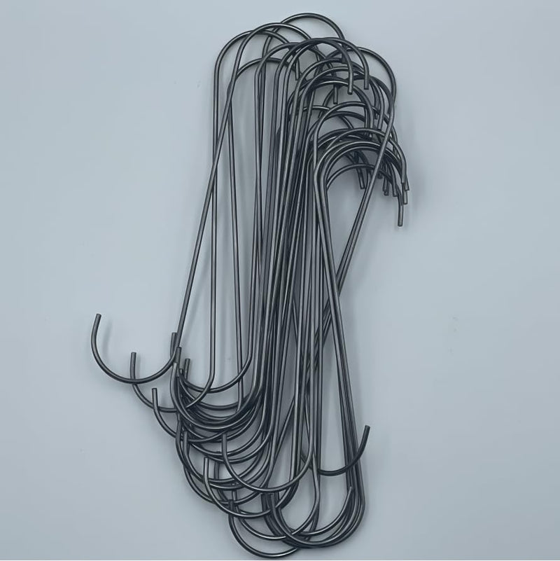 [Australia - AusPower] - 26PCS Metal Durable 6 Inches Long S Shaped Hooks Hanger 0.1'' Wire Plant Paint Powder Coating DIY Hanging Hooks 