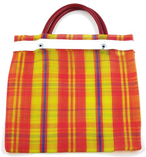 24 Pcs Small Mexican Tote Mercado Bags 7.5 inch by 7.5 inch, Assorted Colors High Thread Mesh - Mini Mexican Mercado Candy Bags 24