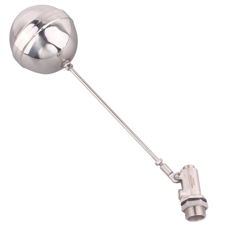 Stainless Steel Float Ball Valves - 3/4” NPT Male Thread Flow Control Float Sensor Valve Automatic Water Level Control Float For Tank Pond Water Tower 3/4" NPT