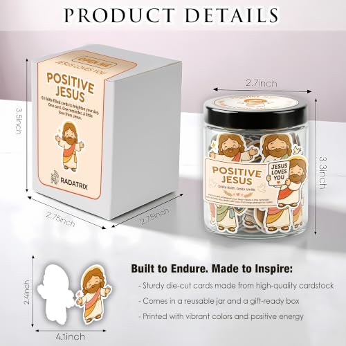 Positive Jesus Jar 60 Bible Verse Cards, Christian Gift for Teens Positive Jesus