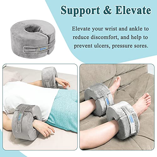 Foot Support Pillows Ankle Foot Elevation Pillow Heel Protectors for Sleeping Ankle Wedge Protector Bed Sore Cushion Foot Rest Pillow Supports Leg Feet Ankle Cushion (Medium, 1 Pair) Medium
