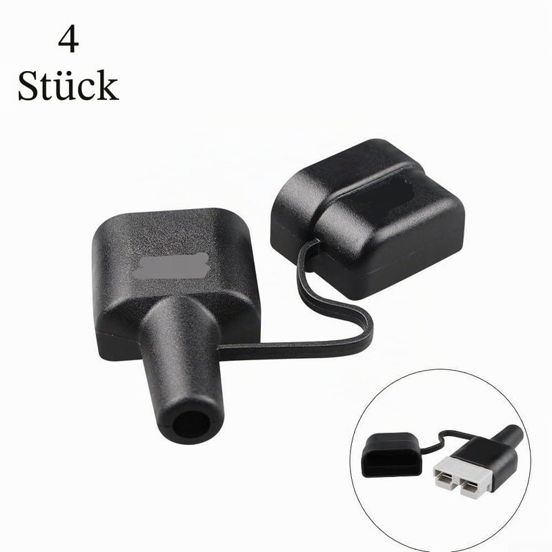 For Plug Rubber Cover, 50A Cable Connector Sheath Cover for (4 Pieces, Black) Pack of 4 Black