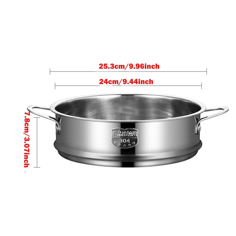 BinaryABC Stainless Steel Dumpling Steamer Basket for Pot,24cm Steamer Insert for Food Veggie Rice Noodle Roll (9.44INCH) 9.44INCH