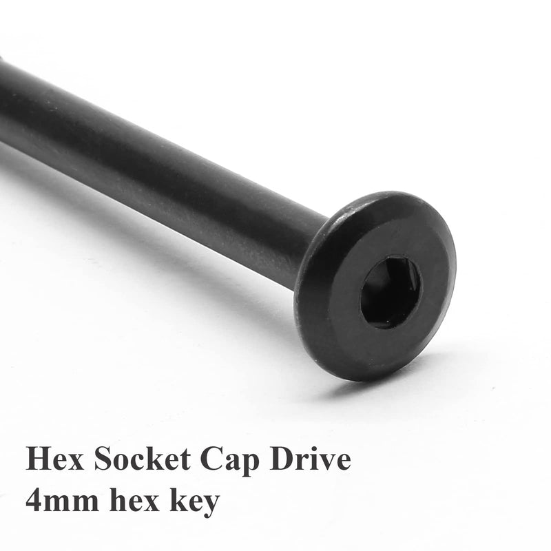 [Australia - AusPower] - M6 x 100mm Bunk Bed Bolts, Hex Drive Socket Furniture Barrel Screws Bolt Nuts Furniture Crib Baby Bed Bolt with Wrench(Black, 12 Pcs) M6*100 Black 