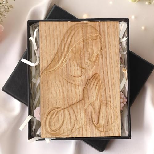 SOUTHLISA Handcrafted Mary Wooden Plaque – Christian Gifts for Women, Religious Gifts for Mom, Faith Home Décor, Catholic Wall Art, Handmade Prayer Plaque with Gift Box