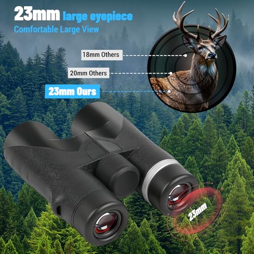 10x42 HD Binoculars Lightweight Compact for Bird Watching Hunting Travel