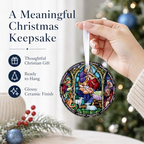Christmas Ornaments,Nativity Scene Ornament for Xmas Tree Decorations Gifts