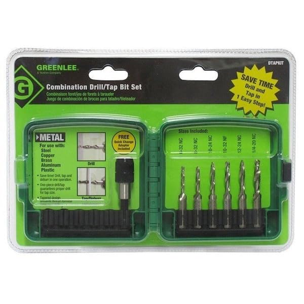 Greenlee DTAPKITM Drill/Tap/Countersink Set, Metric, 6 Pc, M3 - M10