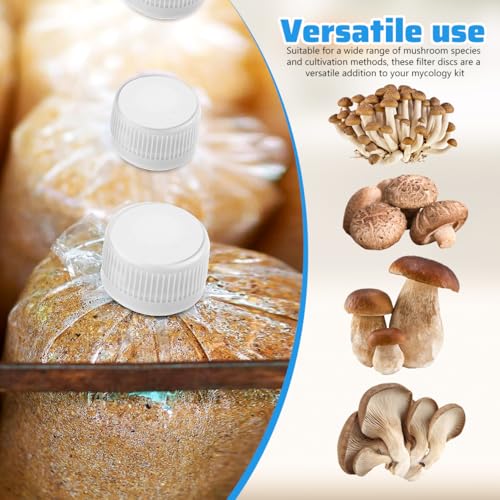 VALICLUD ePTFE microporous filter membrane discs, 20×10mm adhesive mushroom cultivation stickers, 60 pieces