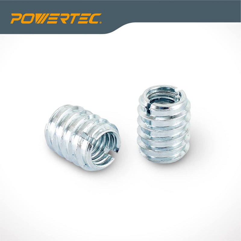 [Australia - AusPower] - POWERTEC 71813 3/8"-16 Threaded Insert Installation Tool Set | T-Wrench with 50-PC Zinc Plated Threaded Inserts for Wood Furniture | 3/8"-16 Internal Threads x 18mm Long T Wrench + Threaded Insert 