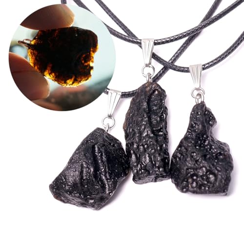 RICHRAIN Natural Indochinite Tektite Pendant Meteorite Impact Glass Jewelry