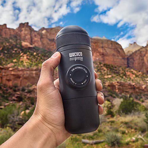 WACACO Minipresso NS, Portable Espresso Machine, Compatible Original NS Capsules, Travel Coffee Maker, Manually Operated from Piston Action Grey