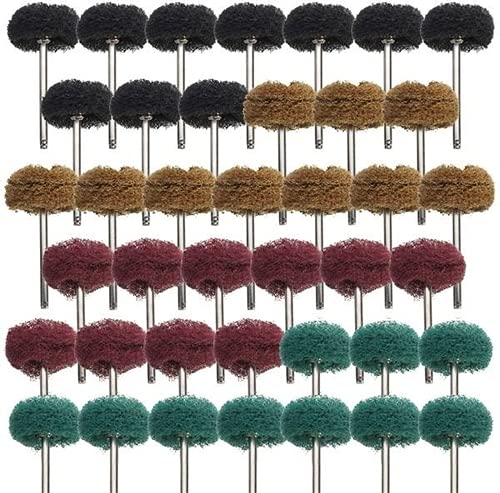 [Australia - AusPower] - 40 Pcs Buffing Wheel Set & 72 Pcs Wire Brushes Set, 1/8'' Shank Accessories for Rotary Tool 