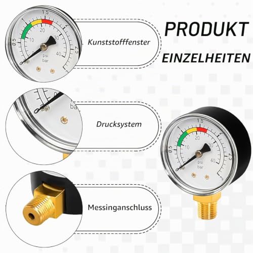 1 piece pressure gauge, high precision pressure gauge, mano meter sand filter system, mano meter 1/4 inch pool pressure mano meter, sand filter system, 0-3 bar/psi, precise water pressure gauge for