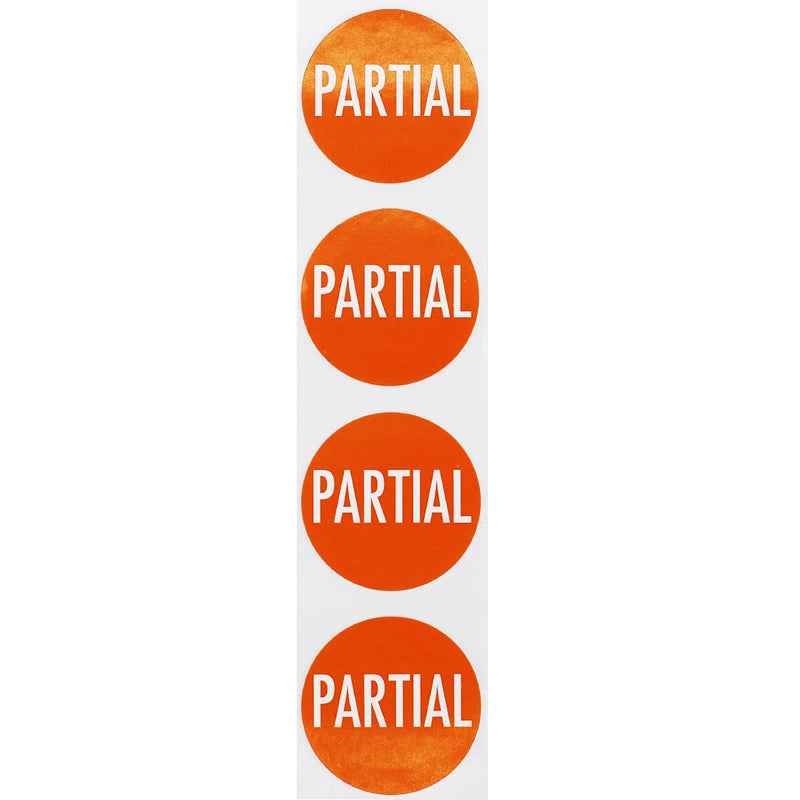 Partial Labels Orange with White 1.5 Inch Round Circle Dot Stickers for Inventory Control Shipping Packaging and Product Management 500 Adhesive Labels on a Roll Made in the USA