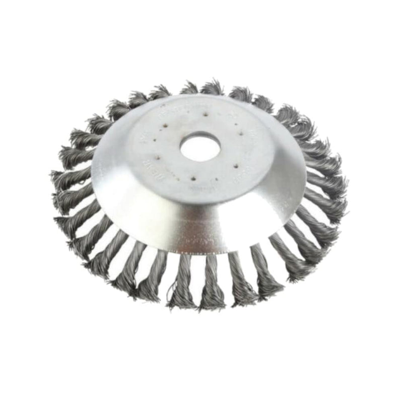 Trade-Shop Steel Wire Brush Head Weed Brush 15 cm x 2.54 cm Including Adapter Set Compatible with Stihl FS-55 FS-56 FS-80 FS-85 FS-90R FS-100 F-108